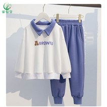 셀럽당 소녀용 트레이닝 상하복 주니어 봄옷 티셔츠 세트