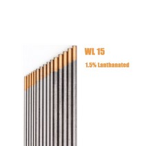 용접기 jinslu wl15 텅스텐 전극 옵션용 전문 tig 막대 1 5 lanthanated 골드 팁 10pcs, 3.2mm, 15cm