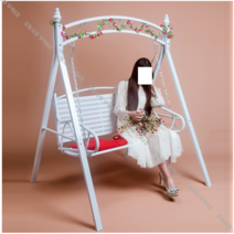 흔들 그네 의자 정원 마당 팬션 카페 야외 벤치 실내 테라스 그네, 화이트