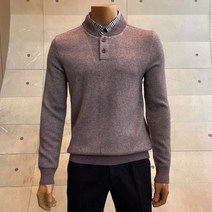 인디안 울 캐시미어 혼방 남방 에리 V넥 레이어드 이중에리 솔리드 컬러감의 니트 MITBPXWA141