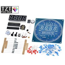 LED전광판 DS1302 회전 LED 디스플레이 알람 전자 시계 모듈 DIY 키트 arduino에 대 한 온도, [01] DS1302 KIT, 01 DS1302 KIT