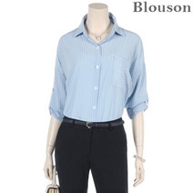 블루종세일 한정수량/패플단독 블루종 베이직 스트라이프 롤업 셔츠_B2004BL602B