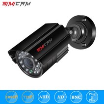 가정용 실외 실내 CCTV simicam 2.0mp hd 1080p 1920tvl 보안 ahd 카메라 야외 실내 24pcs leds 120ft ir 야간 투시경내후성 감시, 1080p 블랙, 단짝, 8mm