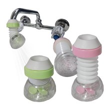 싱크대 절수 수도꼭지 헤드 주름 샤워기형 싱크수전 씽크수전 주방싱크대, 핑크, 1개