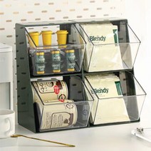 엣지랩 다용도 소품 티백 커피캡슐 2단 보관 정리함 수납함, 아이보리