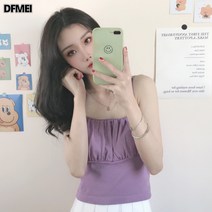 DFMEI 튜브솔리드나시여숏니트탑