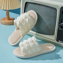 마켓엘라 거실실내화 층간소음 사무실 교사 예쁜 슬리퍼, 크림화이트, 봄봄슬리퍼, 1개