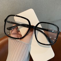 레트로 사각형 블랙 두꺼운 프레임 안경 큰 얼굴 슬리밍 일반 얼굴 유물 인터넷 한국어 스타일 근시 안경 프레임 패션