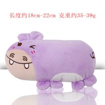 애완용강아지장난감 애니메이션 갈색 곰 청 개구리 토끼 털 바스락장난감 애완동물 펫 허그 베개 애완용품 3940614698, 허그 쿠션 장난감 -보라색 하마