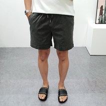 구스마켓 남자 비비드 워싱 피그먼트 밴딩 반바지 (7color)