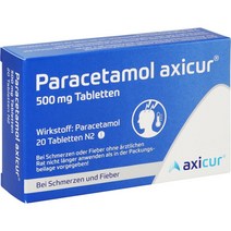 [독일 내수 정품](파라세타몰)PARACETAMOL axicur 500 mg Tabletten 20St