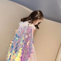 블링블링 스팽글 인어공주 망토 할로윈 크리스마스 드레스 코디