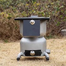 주물난로 이동식 스토브 캠핑 야외 소각로 바베큐, 세트B