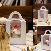 [렛츠베이킹] 머핀창박스(1구/화이트), 머핀창박스(1구/화이트)10개입