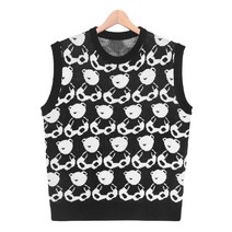 스콰즈 조끼 STW089 4COLOR 남여공용 라운드넥 니트 베스트 시밀러룩