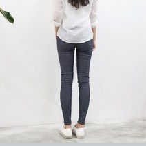 스키니 여성 슬림핏 스키니 데일리 패션 의류 코팅 바지 블랙 코팅 진 바지 슬림