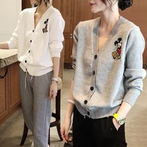 50% SALE! 봄가을 미키 여성 루즈핏 스웨터 니트 여성 니트 카디건 코트 S~3XL