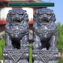 해태 해치 사자 상 석상 장식 액막이 풍수지리, 틸트 헤드 높이 30 길이 16 너비 12 쌍