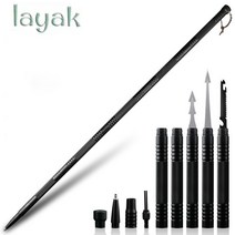 layak 5단 다기능 등산스틱 탈부착 가능 초경량 등산스틱 MPCC122, 검은 색