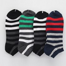 국산 남성 캐주얼 반색줄무늬 발목양말 3켤레 묶음 발가락양말