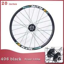 rxr 20인치 406 산악 바퀴 203939 mtb 허브 24 홀 2 자전거 휠셋 림, 406 블랙 프론트 qr