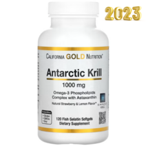 캘리포니아 골드 뉴트리션 남극 크릴 오일 1000mg 피쉬 젤라틴 소프트젤 120개 X1병 CGN CG땡, 1개