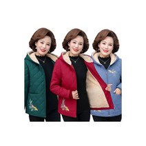 엄마옷 집업 경량외투 조끼 50대60대 중년용우먼 웰론, 엄마옷 용털 후드 패딩 점퍼 루즈핏 따뜻한 코트 기모자