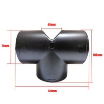 닥트자재 42/60/75mm 에어 벤트 덕트 t자형 엘보 파이프 베바스토 디젤 주차 히터용 히터 배기 커넥터 조이너, 3.75mm T Connector