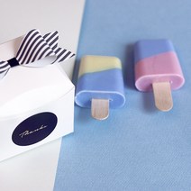 (어린이집/유치원생일답례품)천연 수제 아이스크림비누(생일선물추천)C, 3. 리본상자포장(비누2p)