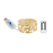 LED 와이어전구(10m USB+리모콘) 줄조명 장식 무드등, 10m USB+리모콘_웜화이트