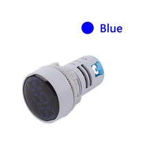 전압계 원형/정사각형 LED 표시기 22mm 디지털 전류계 AC 60-500V 파란색 녹색 빨간색 흰색, 10 Round Blue