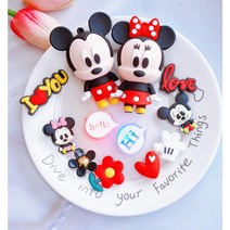 노아인터 빅사이즈 미키 미니 LED2p 7CM 커플 아이템 12P
