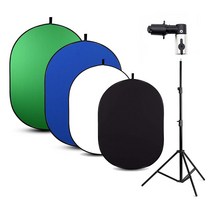 유튜브촬영장비 배경 촬영용천 원터치 크로마키스크린 홈스튜디오만들기, AC503W(1.5m 화이트 블랙)스탠드 세트