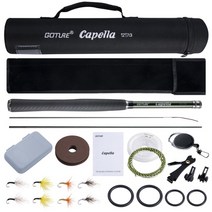 goture 12ft 클래식 tenkara 플라이 낚싯대 콤보 슈퍼 라이트 휴대용 im8 탄소 섬유 송어 막대 플라이 라인 미끼 세트, 탄소 막대 세트