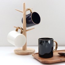 골드링 고급 손잡이 머그컵 350ml, 퓨어화이트