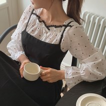 떳다그녀 멜리니 도트 블라우스
