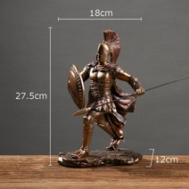 전투 동상 로마 갑옷 전사 막스맨 캐릭터 조각 장식, B