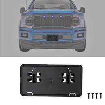 범퍼 가드 패드 인서트 교체 범퍼 커버 캡 2018 2019 2020 포드 F-150 오른쪽 및 왼쪽 바 가드와 호환, License Plate Bracket