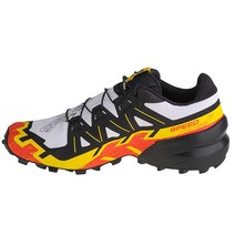 Salomon Speedcross 6 하이킹 슈즈 남성용 조용한 그늘막, 12, White/Black/Empire Yellow