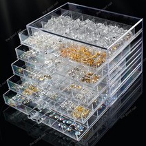 파츠케이스 5단(120칸) 네일파츠 데코덴파츠 악세사리 케이스 분할 섹션 정리함 정리 보관, 상세설명상의 주의사항을 확인하고 동의합니다., 투명5단