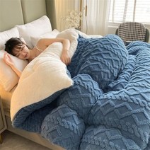 자가발열이불 두꺼운 겨울이불 신제품 슈퍼 두꺼운 따뜻한 겨울 담요 침대 인공 모조 양모 가중 부드럽고