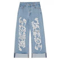 엑스걸 X-GIRL DISTRESSED ROLL UP DENIM PANTS