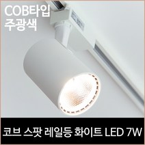 코브 스팟 레일등 화이트 COB타입 LED 25w 주광색, 단품
