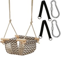 원목 야외 그네 의자 흔들 나무 정원 펜션 공원 어린이 장난감 어린이 스윙 실내 및 실외 가정용 천 포켓 유아 스윙 야외 의자 아기 스윙 나무, 파인우드 베이비 스윙 + 커넥터 + 연결 스트랩