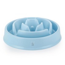 ZEZEPET 파스텔 장미꽃 급체 방지 애완동물용 식기, 블루, 1개