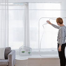 지퍼식바람막이 방한막 문비닐 방풍창 방한용 문풍 중문, 반투명 베란다 방풍비닐커튼(대)