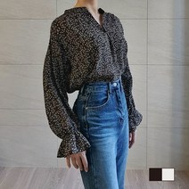 식스에비뉴 엘라 로맨틱 플라워 쉬폰 블라우스