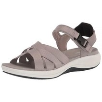 Clarks Mira Tide 플랫 샌들 스톤 텍스타일 6 미디엄 스톤 텍스타일
