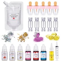 촉촉 DIY 립글로스 만들기 키트 젤 튜브 베이스 안료 파우더 글리터 에센스 오일 100ml, 옵션3, 3개