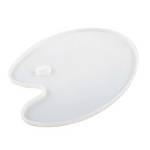 만능 실용적 편리한 아티스트 페인트 팔레트 수지 주조 금형 타원형 모양 아트 DIY 오일 Pallete 그림, [02] white